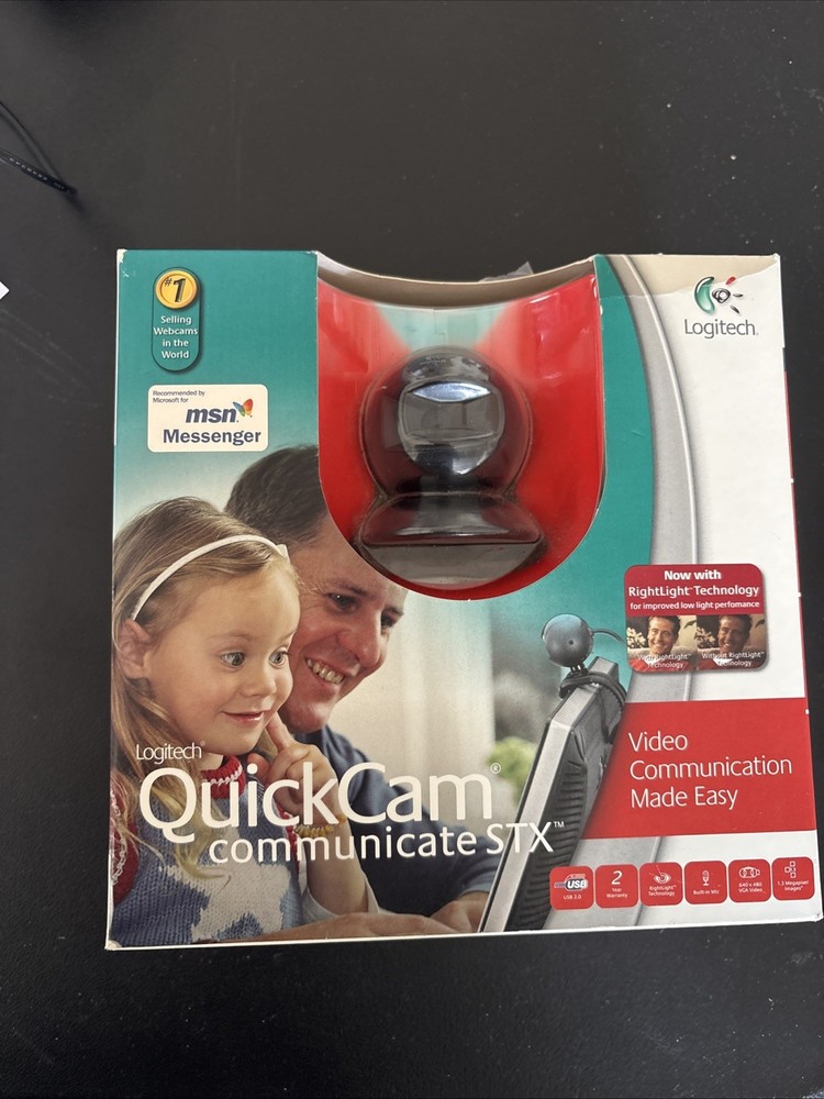 Logitech QuickCam Communicate STX Computer Webcam Video USB Black NOS