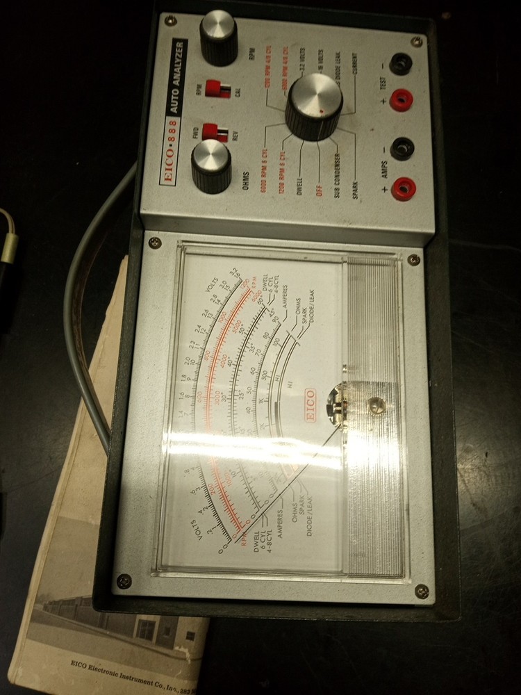 EICO Model 888 Vintage Auto Analyzer Universal Engine Analyzer Meter With Leads