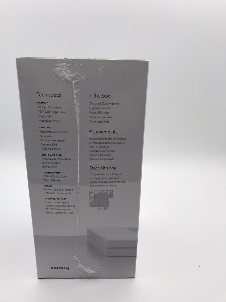 Canary Smart Home Security Camera - Black CAN100USBK | Open box