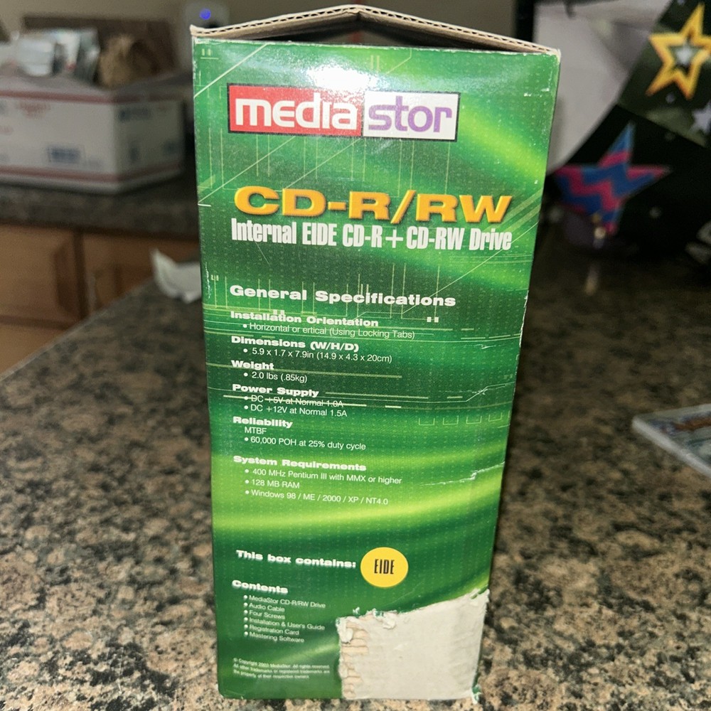 Mediastor CD-R/RW INTERNAL ATAPI/EIDE OPTICAL DRIVE Sealed