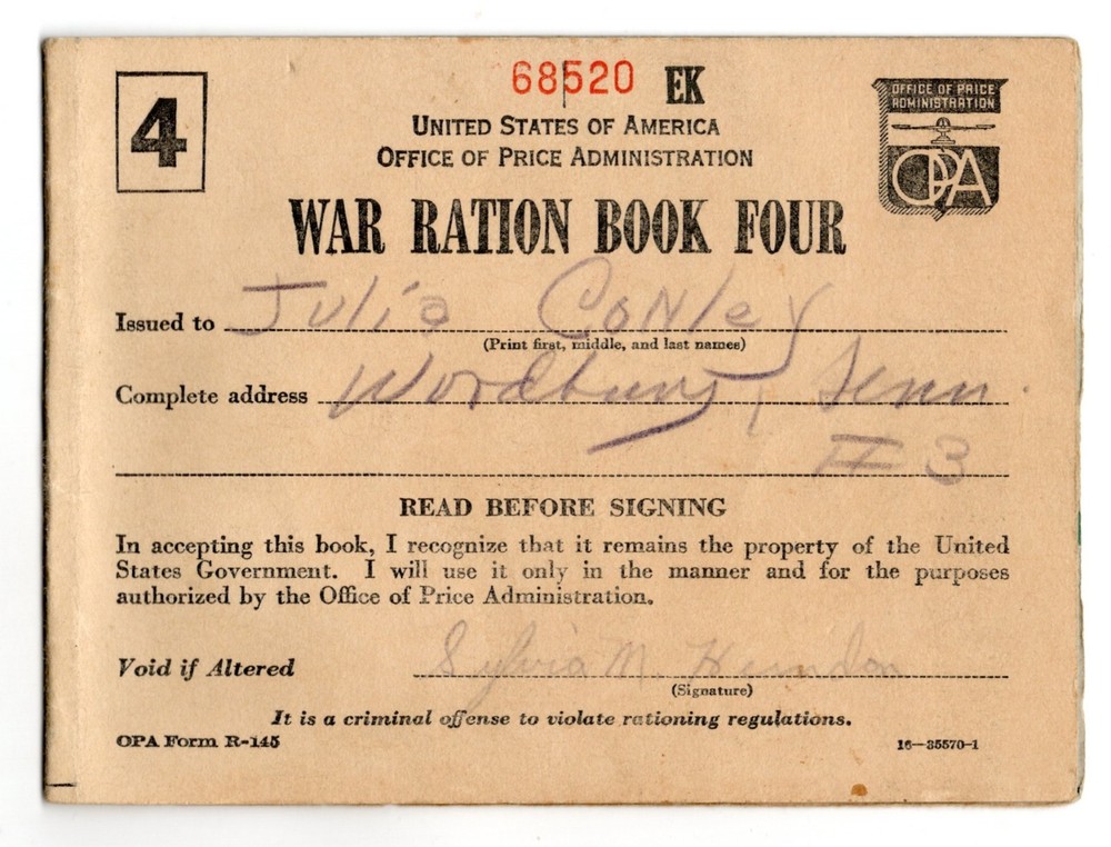 WWII - War Ration Book Four -  XL4C
