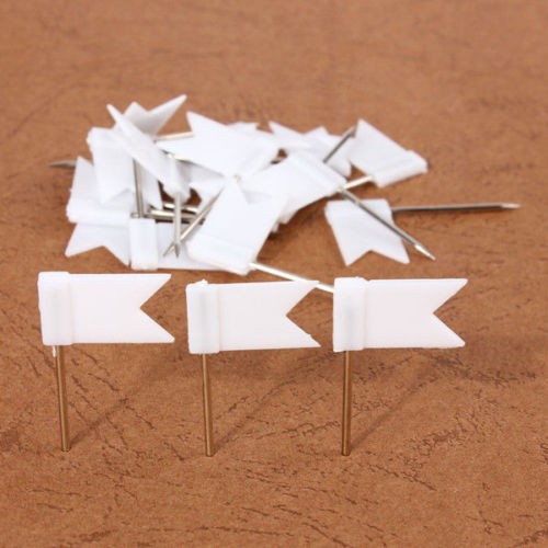 100PCS Flag Marker Shape Map Pins Cork Notice Board Push Assorted Office&Home E