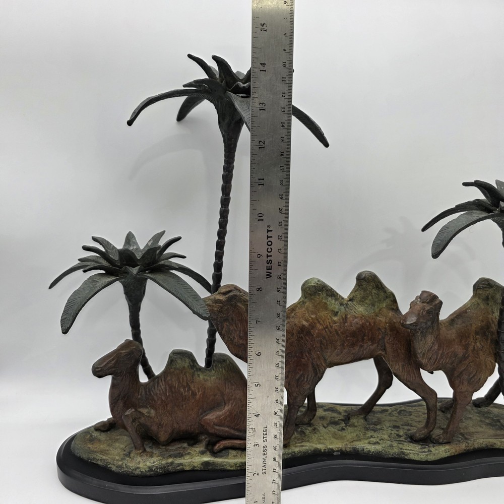 Orientalist Cold-Painted Bronze Middle Eastern Camel Form Candelabra