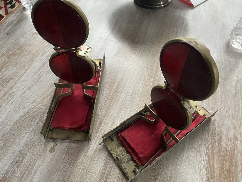 2 Vintage Roadside Emergency Reflectors