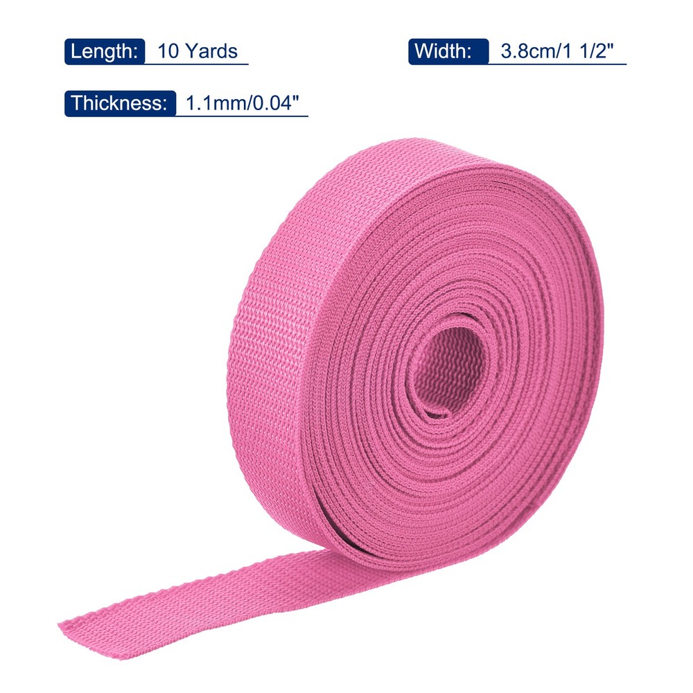 Lightweight Polypropylene Webbing Strap 3.8cm 10 Yard Rose Red