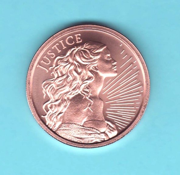 2026  JUSTICE  Silver Shield  1 oz. Copper Round Coin