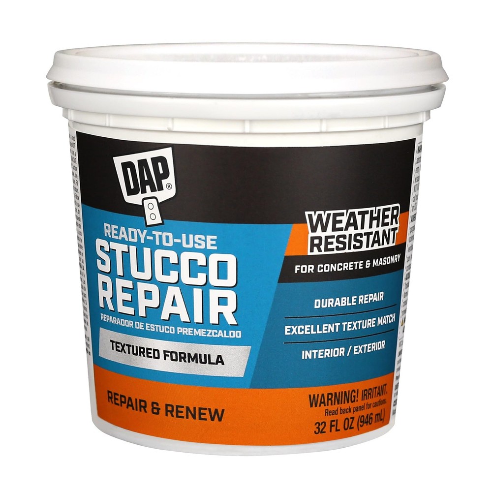 Dap 10504 All-Purpose Ready-to-Use Stucco Patch, 1-Quart 1 Quart, White