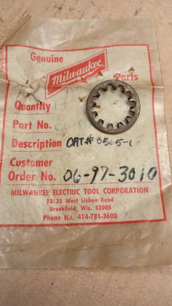 MILWAUKEE THRUST WASHER  SPACER  #06 97 3010 #GS-45