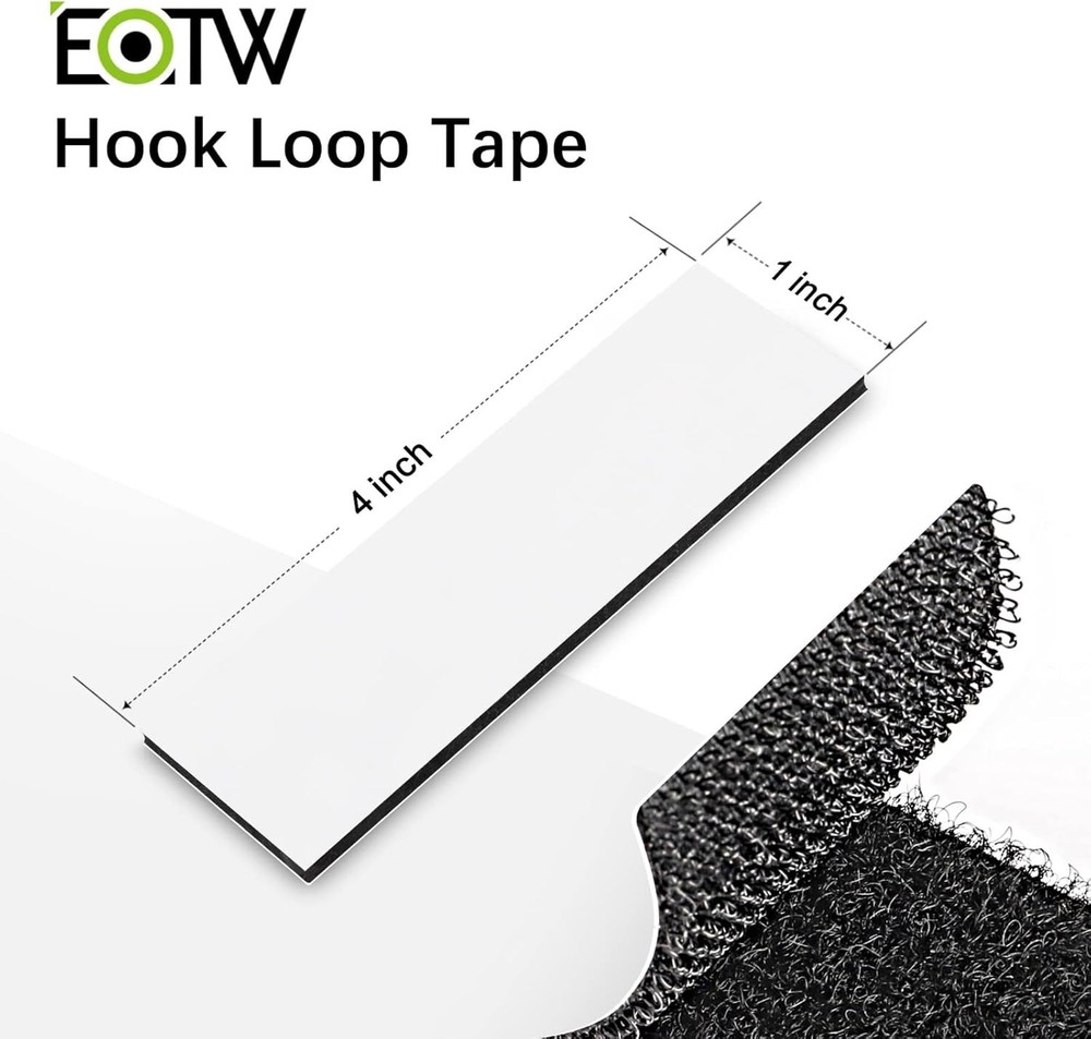 12 Pack Strong 1x4" Double-Sided Hook and Loop Tape - Reusable Adhesive Solution