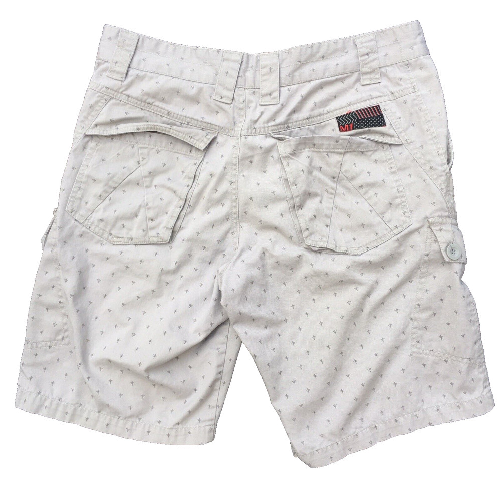 M one 11 cargo shorts mens size 34W white patterned