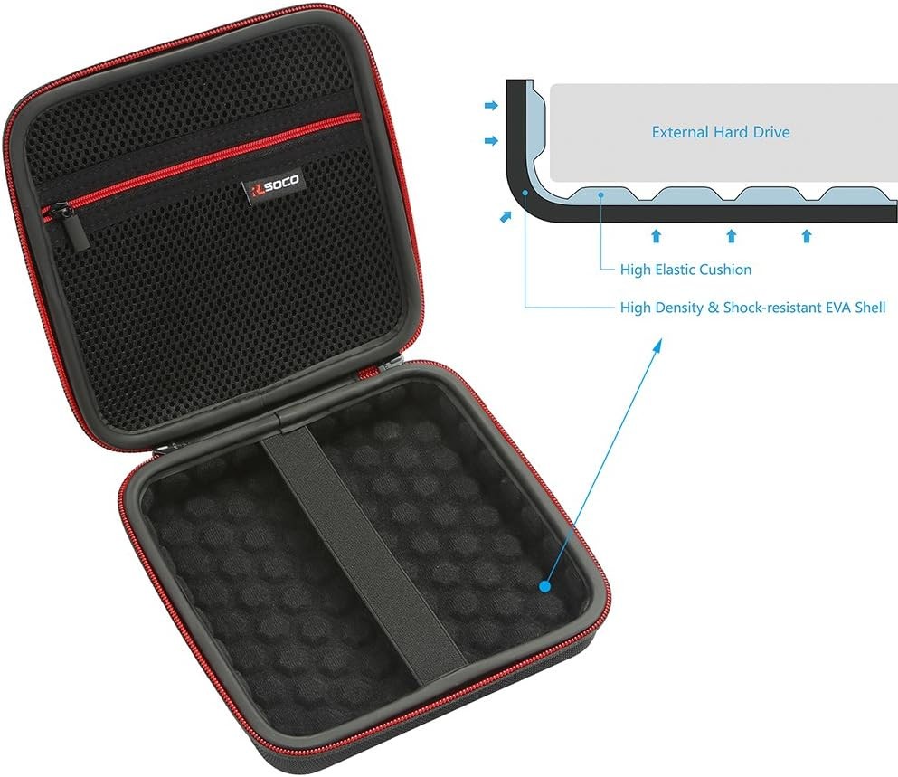 RLSOCO External USB CD DVD Drive Burner Writer Blu-Ray Case for Black