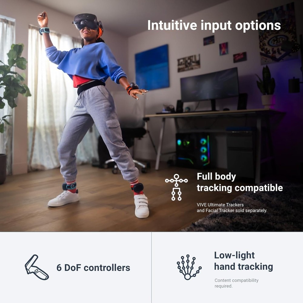 HTC Vive Focus Vision — Mixed Reality and PC VR Headset + Controllers — Consume