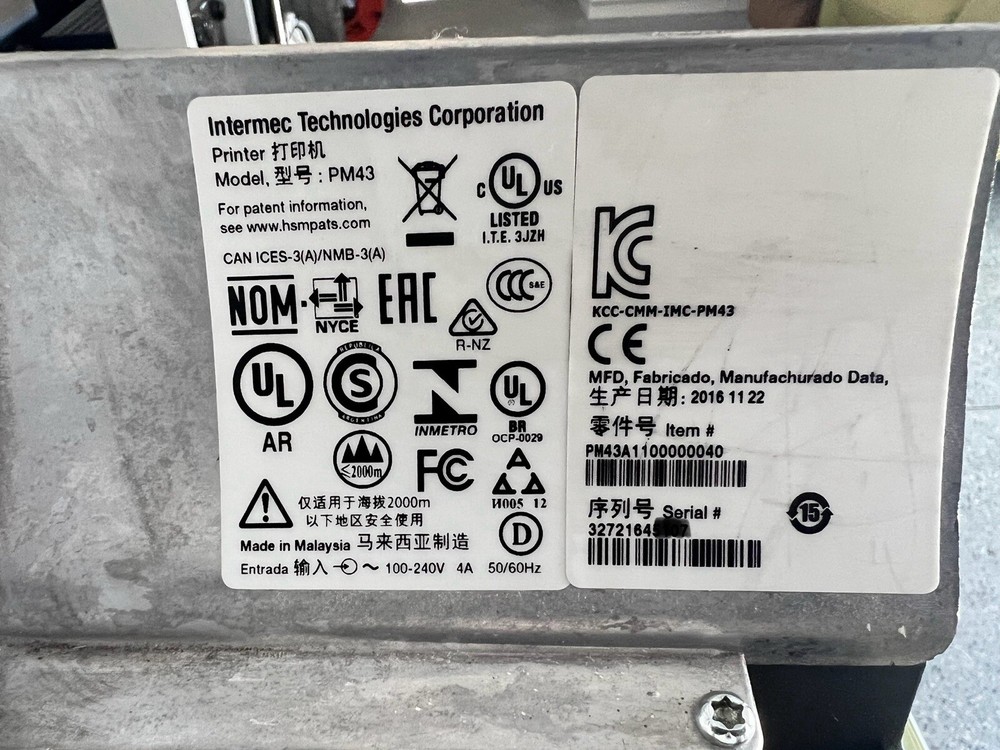 Intermec Honeywell PM43 Barcode Label Printer