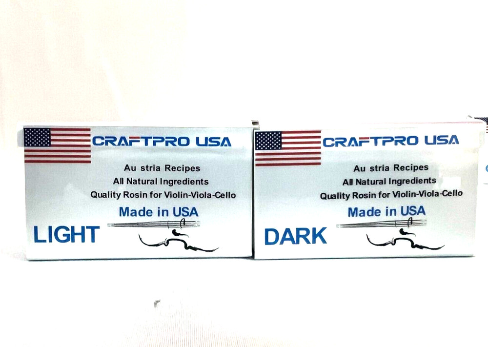 2 Pack *** CRAFTPRO USA*** QUALITY Violin-Viola-Cello Rosin Dark- Light