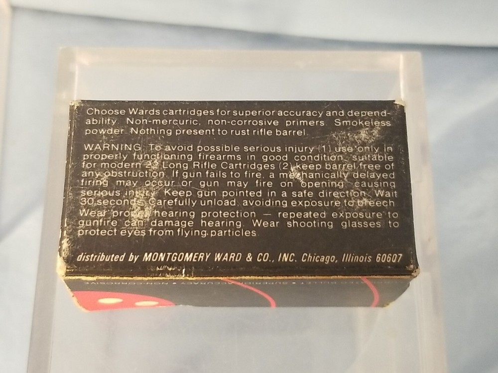 EMPTY Ammo Box 22 Long Rifle Montgomery WARD WARDS EMPTY BOX