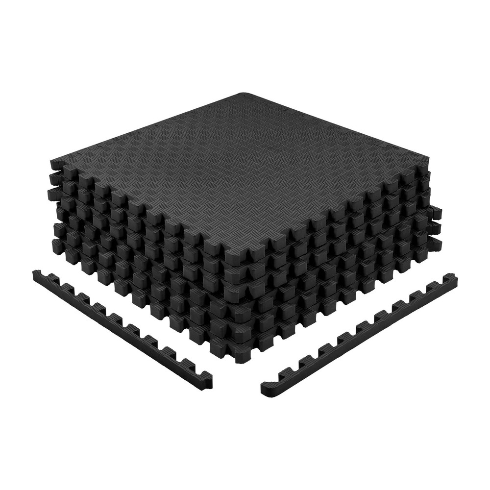Black – 1/2" – 6 Pack EVA Foam Interlocking Floor Tiles