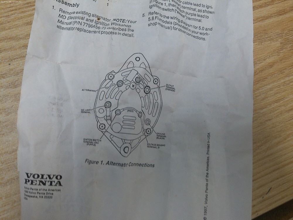 Volvo Penta OMC 3860769 Alternator Kit