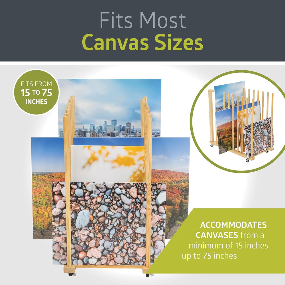 Portable Art Storage Rack with Wheels & Handle for Studios and Classrooms