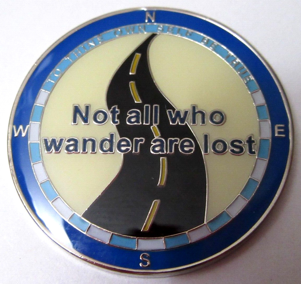 Alcoholics Anonymous medallion year 1 Compass AA Sober Chip token