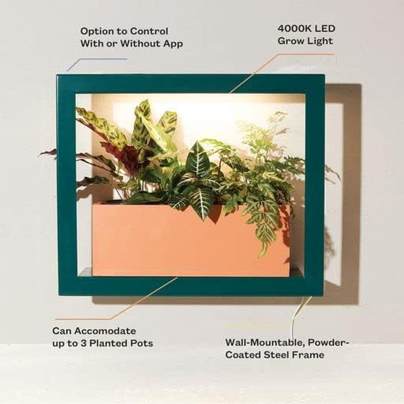Emerald Smart Growframe Wall-Mounted LED Grow Light with Shelf