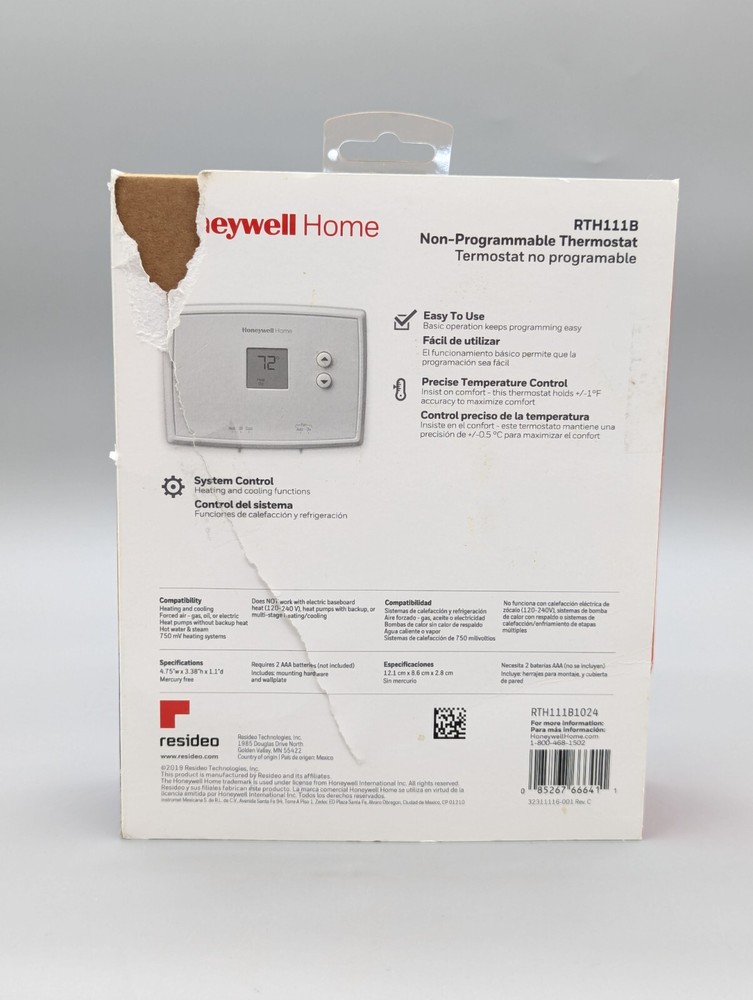Honeywell RTH111B1024 Digital Non-Programmable Thermostat