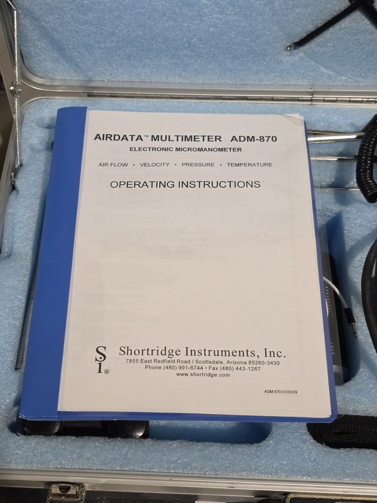 Shortridge Instruments Airdata Multimeter Electronic Manometer ADM-870
