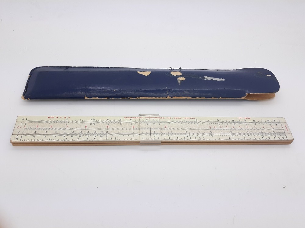 10" Engineering Instruments Slide Rule Model 250-BT W/ Case