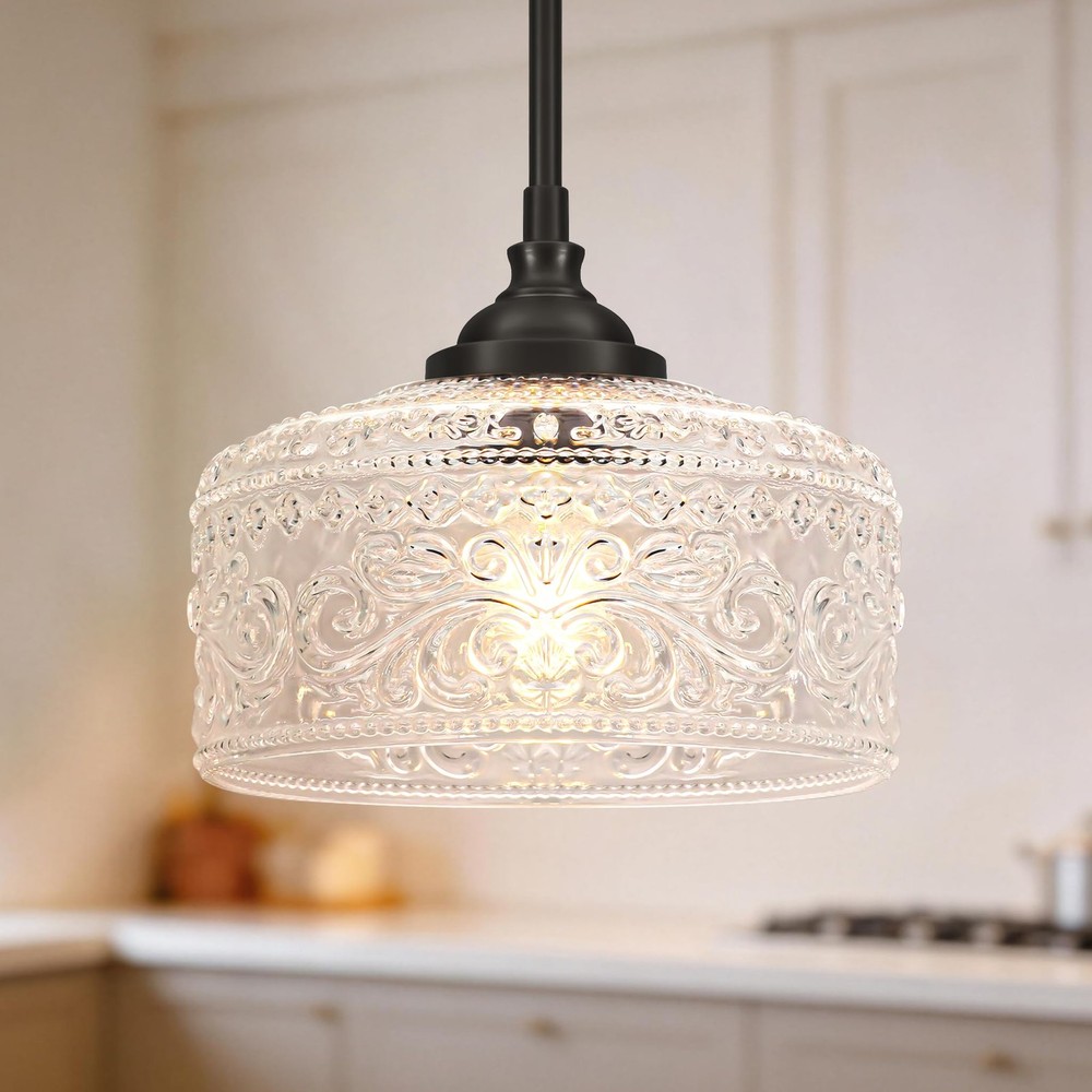 Black Vintage Pendant Lights Kitchen Island, Adjustable Height Kitchen Island...