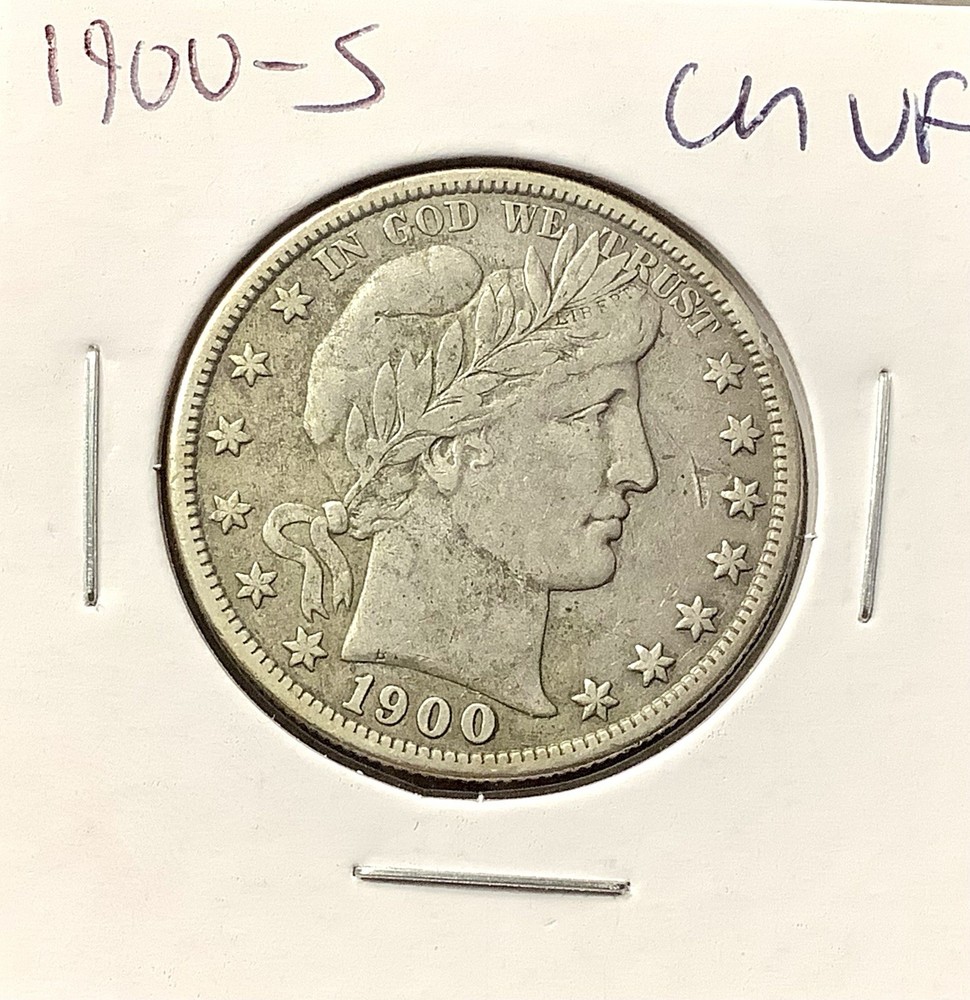 1900-S Silver Barber Half Dollar Better Date Choice VF+