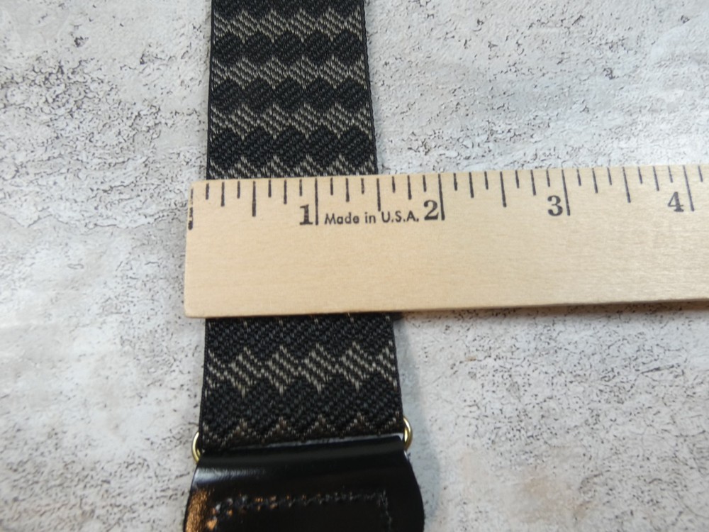 Suspenders Grey Dimond Leather Button Braces Classic Germany Made