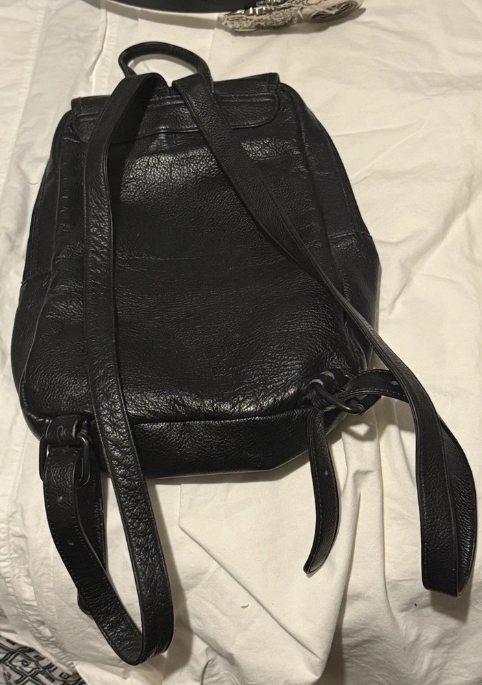 Harley Davidson Leather Backpack Purse Black Mini Backpack Bar Shield Bag
