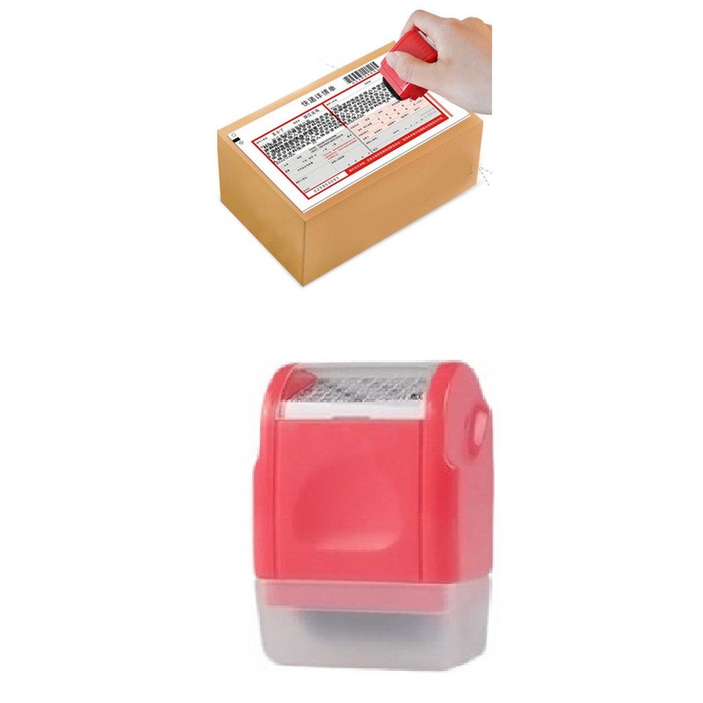 Red ID Stamp Identity Theft Protection Document Guard Self Ink Stamps Roller B