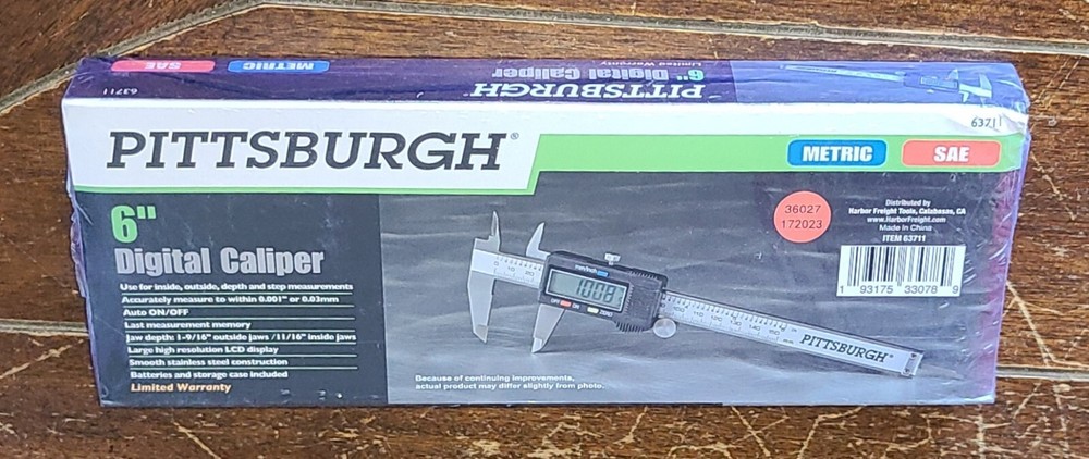 PITTSBURGH 6" Digital Caliper w/Case Measures that Inside/Outside Depth #63711
