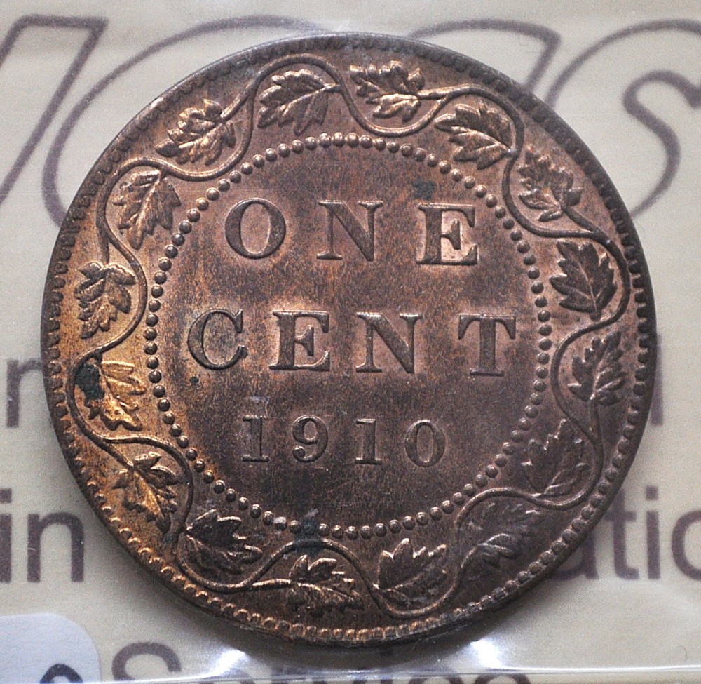 1910 Canada One Cent ICCS graded MS-62 rb