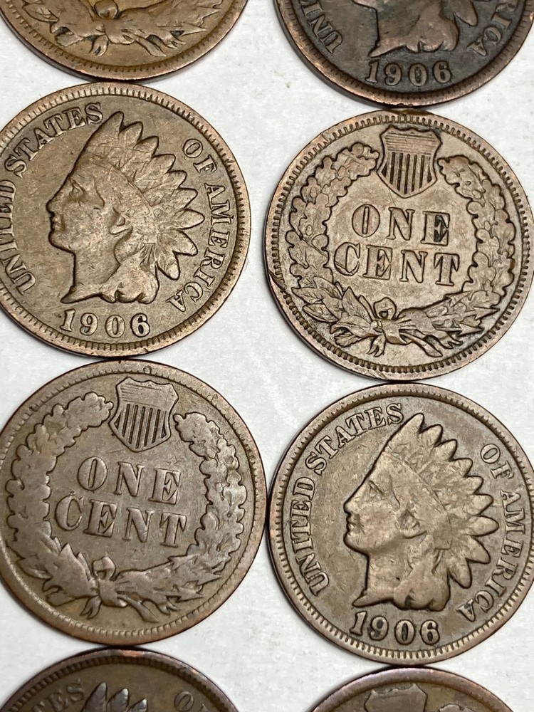 1906 INDIAN CENT ROLL, 50 nice condition (no problem) coins