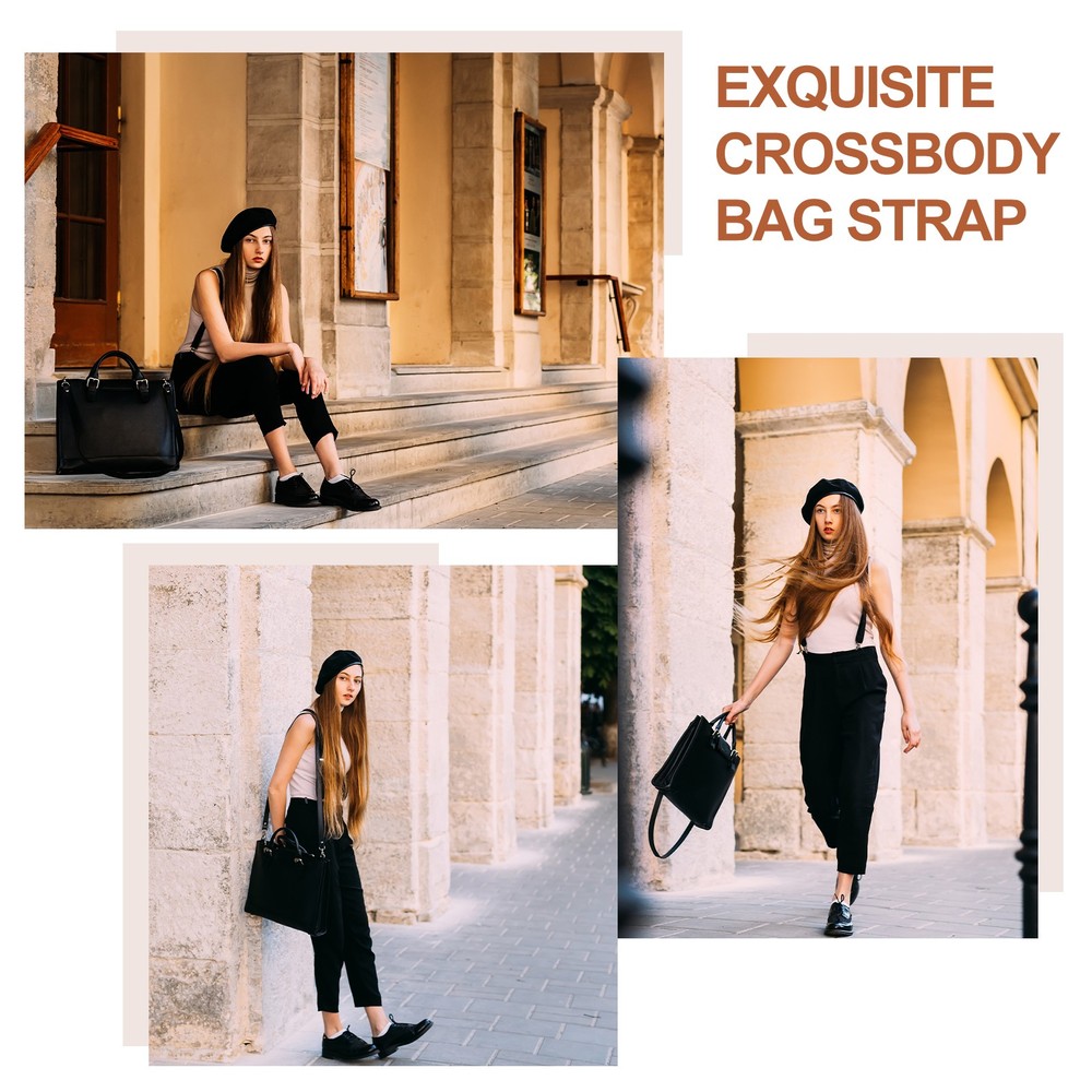 47" Adjustable PU Leather Purse Strap with Gold Hardware White