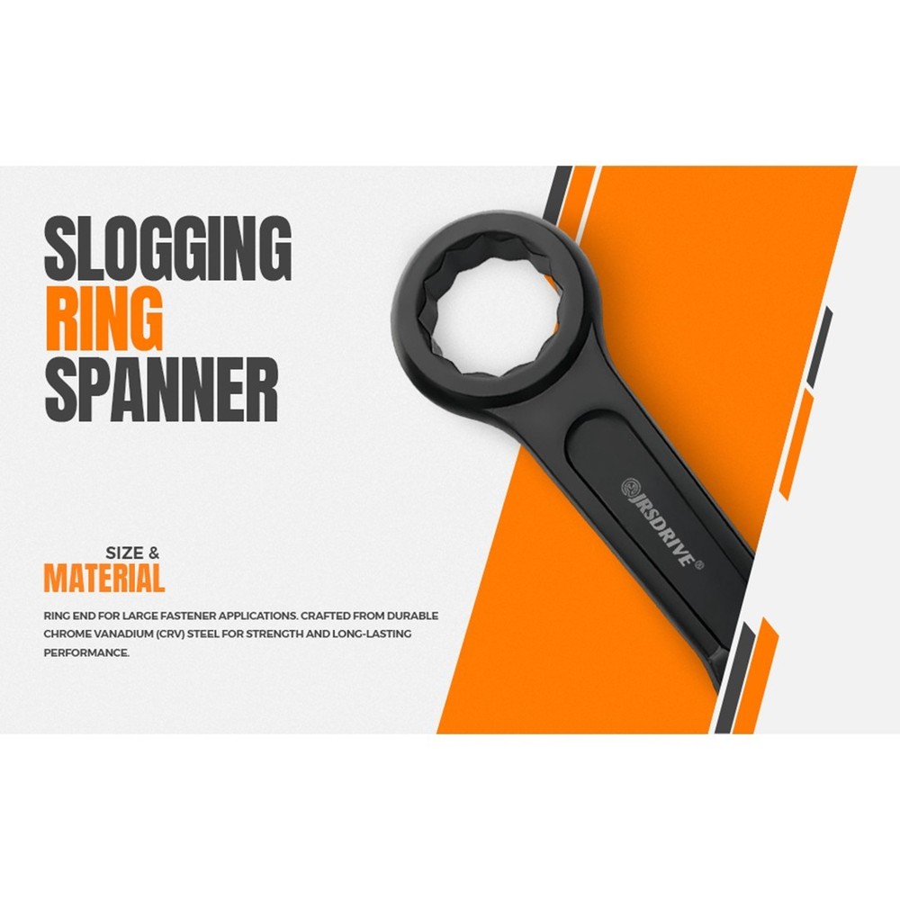 JRSDRIVE Striking Wrench 2-1/2 inch 12-Point Flat Strike Slogging Ring Spanner