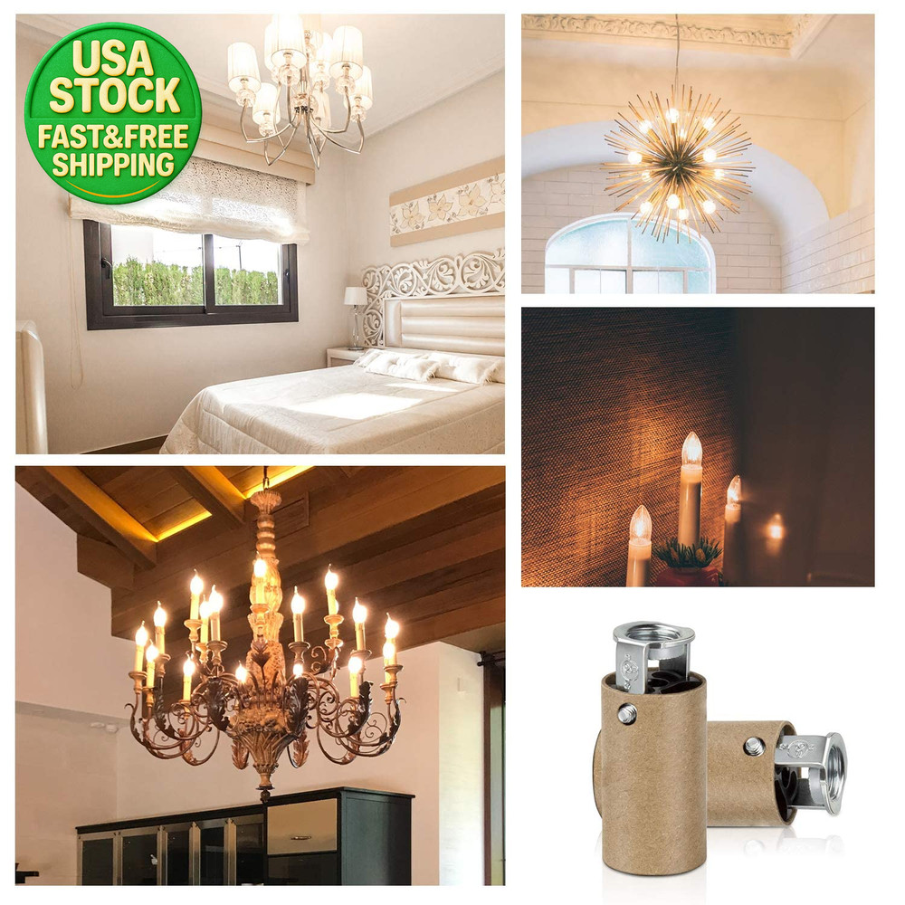 E12 LED Light Bulb Socket Candelabra Base Replacement Keyless Holder 6 Pack