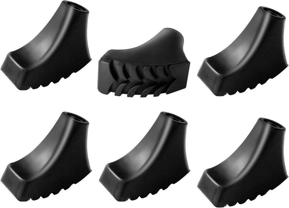 Replacement Rubber Tips for Most Trekking Poles - 6 Pack for Ultimate Support