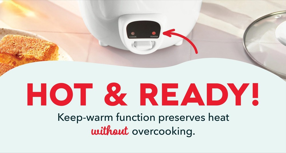 Mini Rice Cooker Steamer with Removable Nonstick Pot, Keep Warm Function