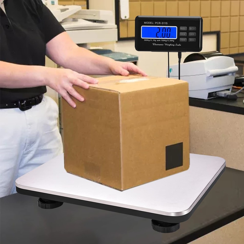 Shipping Scale 660lbs LCD Digital Postal Scale, Stainless Heavy Duty Postage ...