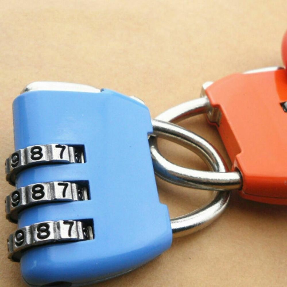 Travel Luggage Padlock Mini 3 Digit Combination Suitcase Security Cable Lock E