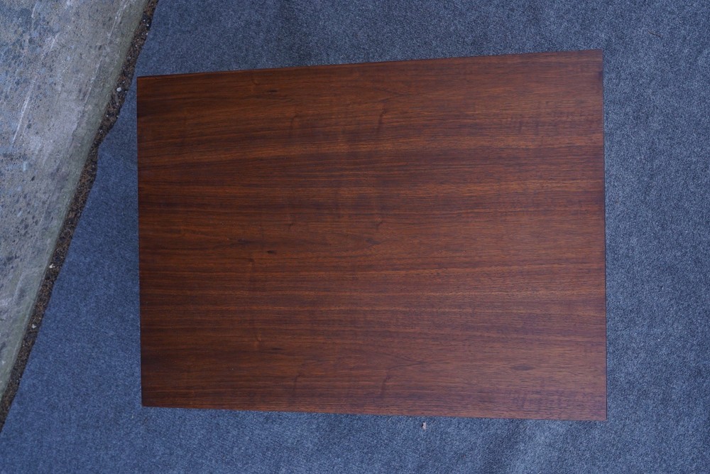 Mid Century Modern Walnut & Ash Nightstand End Table w/ Plastic Drawer Panel