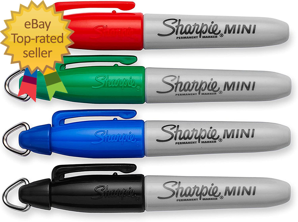 Mini Permanent Markers, Fine Point, Assorted Colors, 4 Count