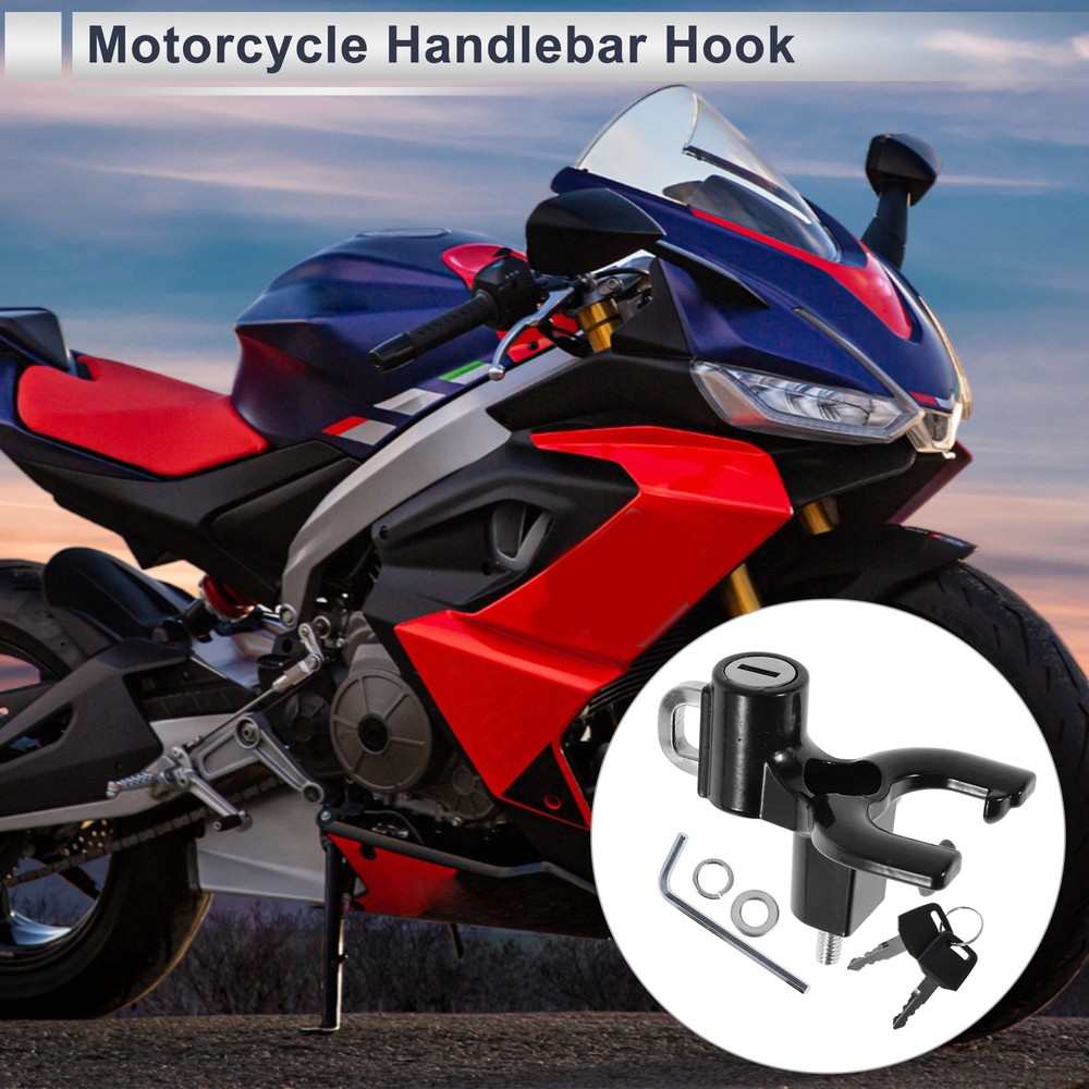 Double Metal Motorcycle Hook 1 Set Black