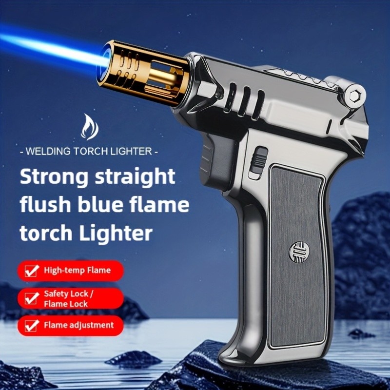 Jet Flame Torch Lighter Kitchen Cigar Adjustable Gun Welding Refillable Butane