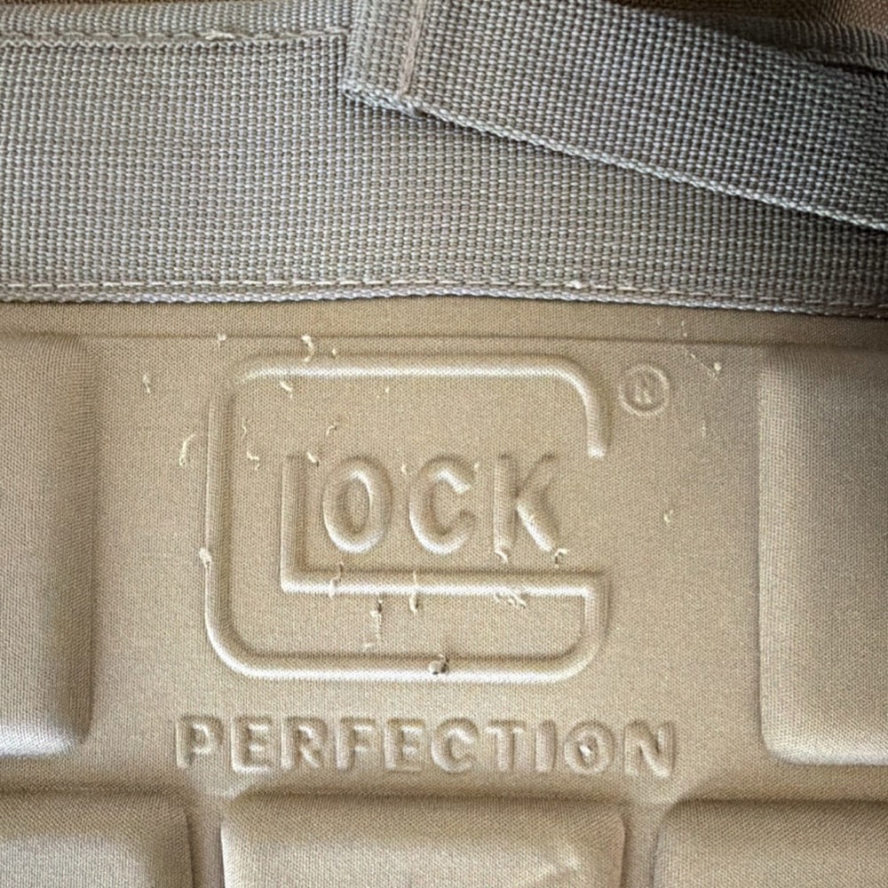 GLOCK Tan Tactical Backpack Canvas Zip Buckle Closure Logo Accent