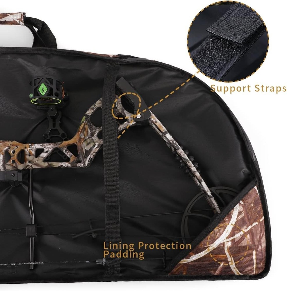 Compound Bow Case Soft Light-Weight Backpack Camo Canvas with Arrow Pocket