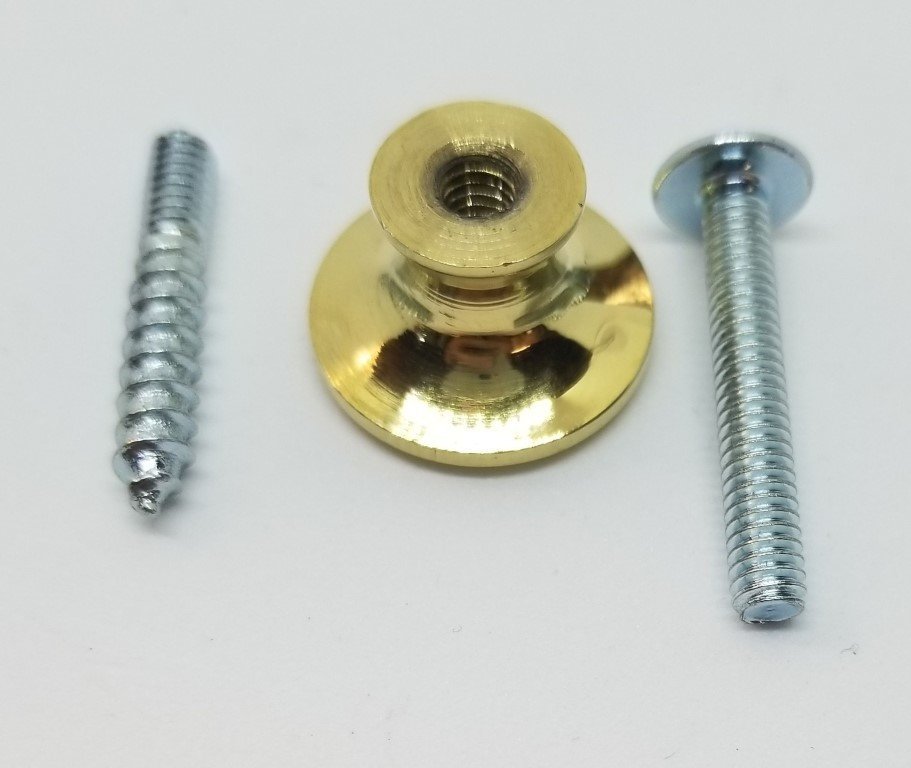 3/4" Polished Turned Solid Brass BOOKCASE Knob desk small cabinet drawer pull...
