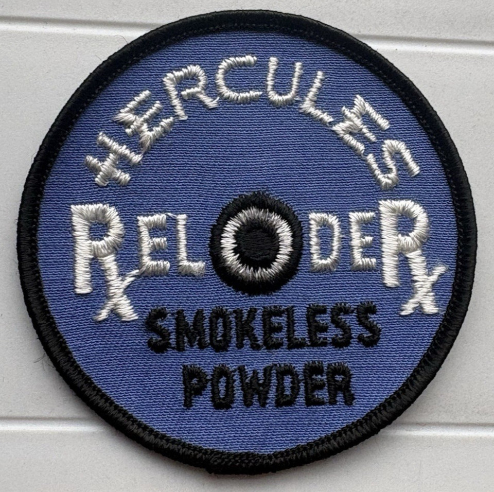 Hercules Reloder Reloader Smokeless Powder Round Embroidered Sew-on Patch Badge